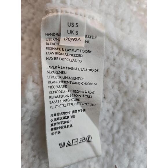 Free People Women's Oversized Sweater Small Cropped Ivory Cowl Neck Cozy Light - Picture 5 of 5